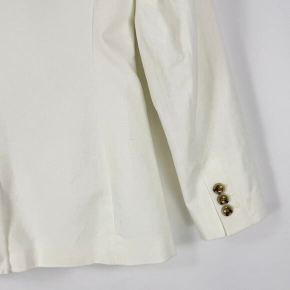 J Crew Factory Womens Linen Blend One Button Blazer Size 2 Petite White - Picture 10 of 16
